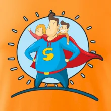 Táta superman - dievča a chlapec Táta superman - dievča a chlapec