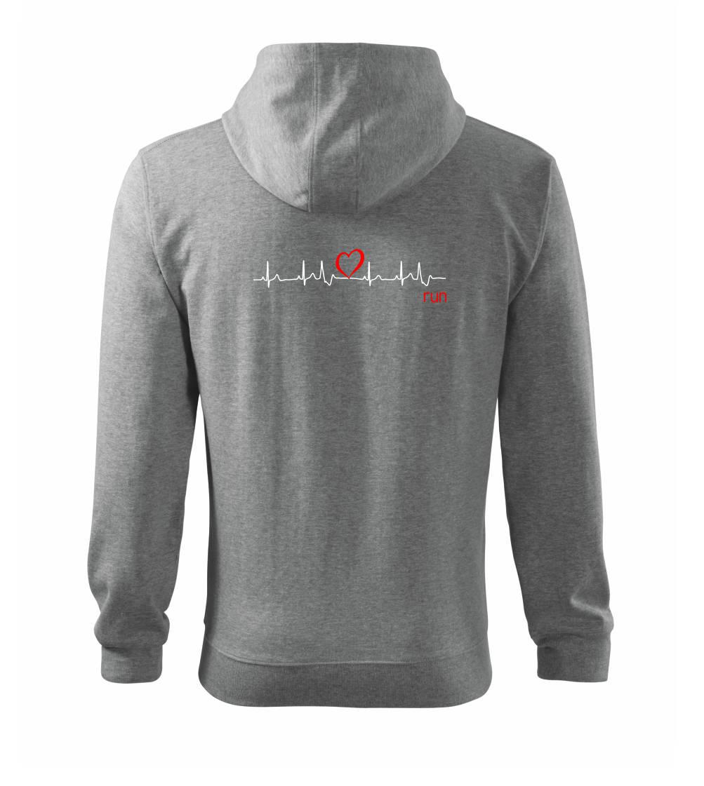 Moje srdce bije pre run - Mikina s kapucňou na zips trendy zipper