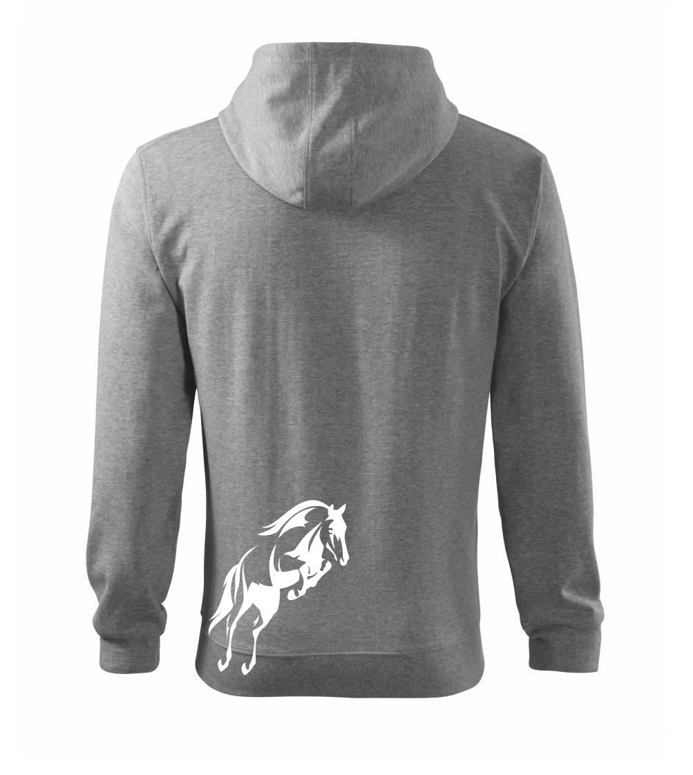 Kôň na zadných - Mikina s kapucňou na zips trendy zipper