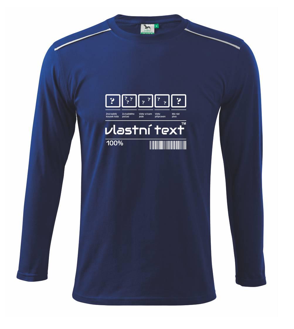 Čiarový kód - Vlastný text - Tričko s dlhým rukávom Long Sleeve