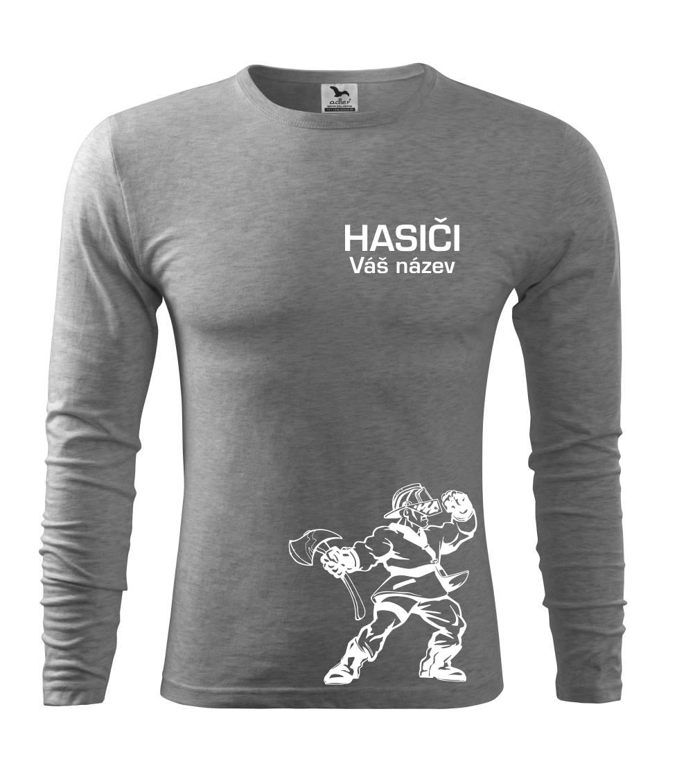 Hasič postava - vlastný názov - Tričko s dlhým rukávom FIT-T long sleeve