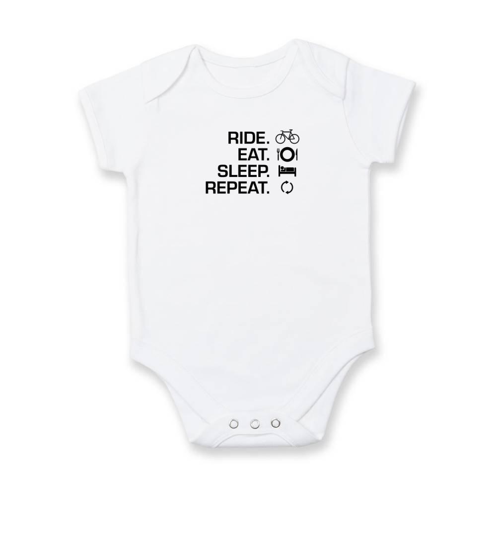 Ride Eat Sleep Repeat bicykel - Dojčenské body