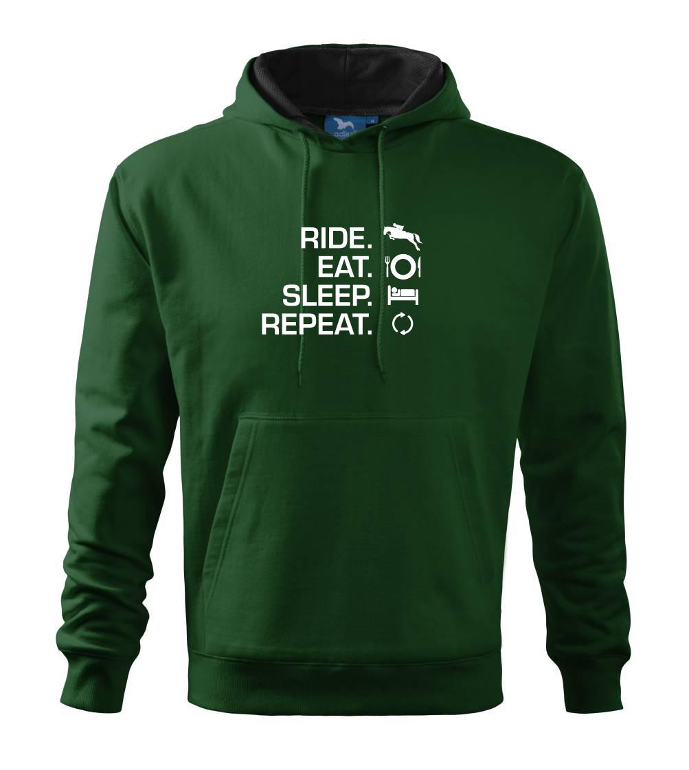 Ride Eat Sleep Repea Kôň - Mikina s kapucňou hooded sweater