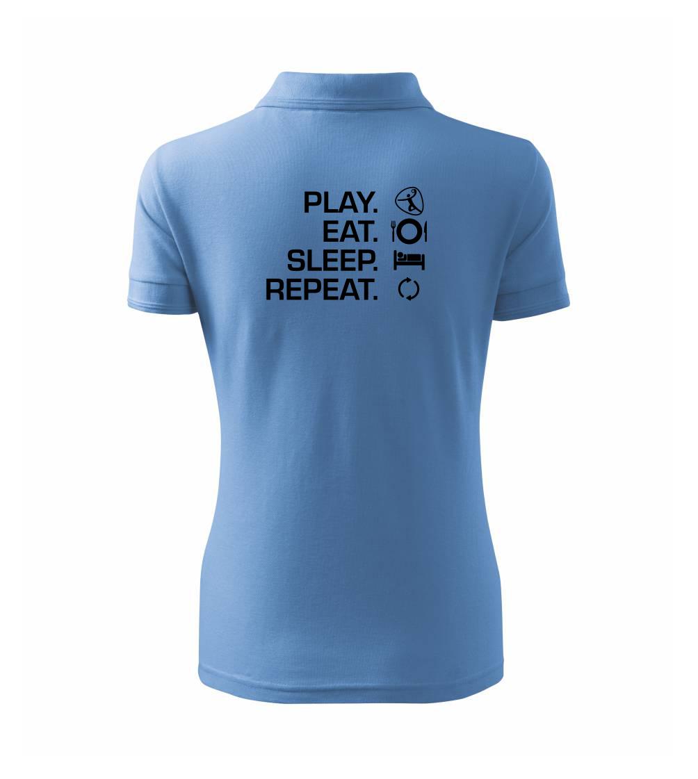 Play Eat Sleep Repeat hádzaná - Polokošeľa dámska Pique Polo