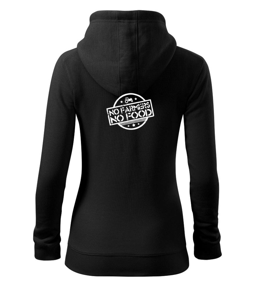 No Farmers No Food  - Mikina dámska trendy zipper s kapucňou