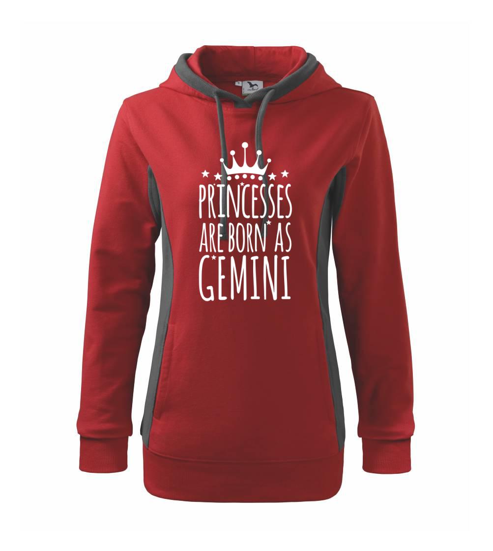 Princesses are born as Gemini - Blíženci - Mikina dámska Kangaroo s kapucňou