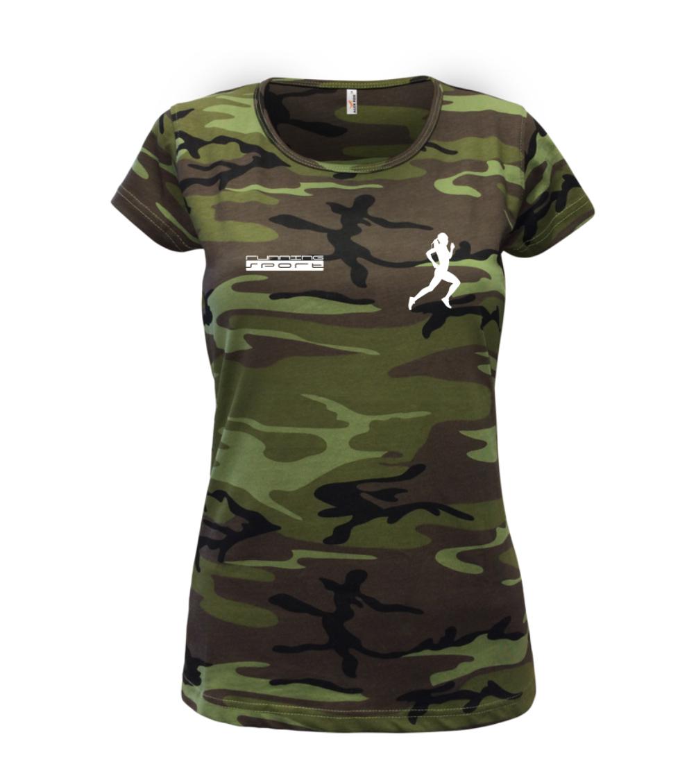 Running sport - Dámske maskáčové tričko