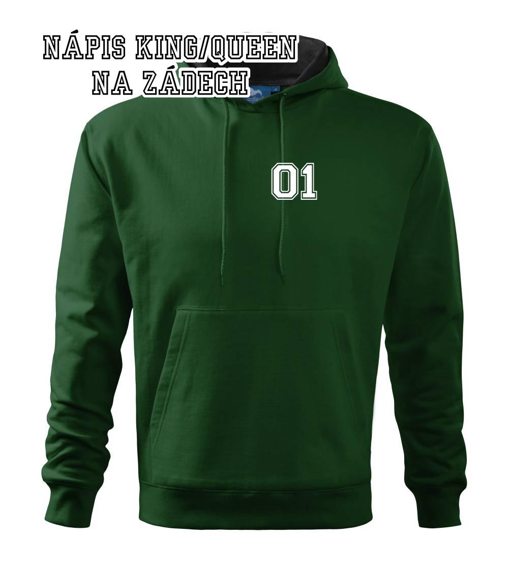 King - Queen - 01 dres (čiernobiela) - Mikina s kapucňou hooded sweater