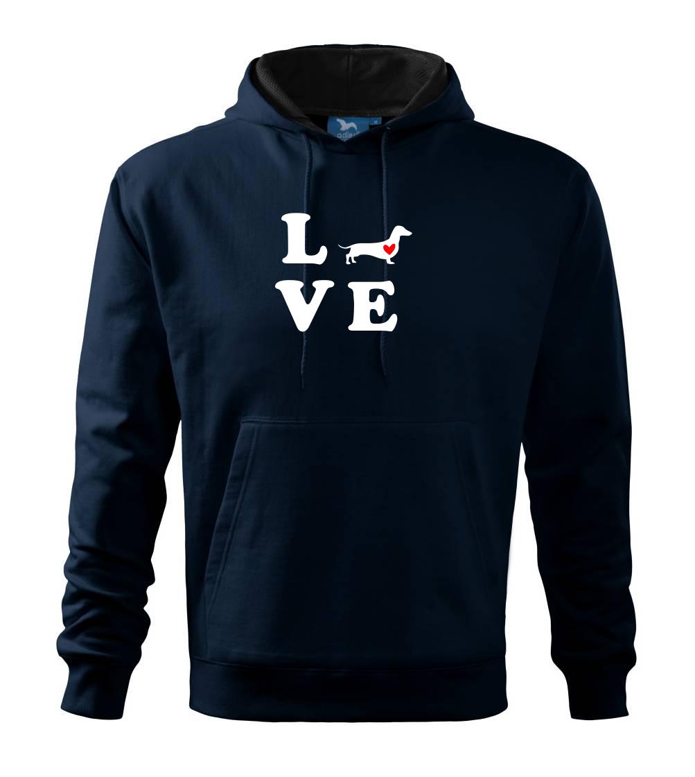 Jazvečík - Love - Mikina s kapucňou hooded sweater
