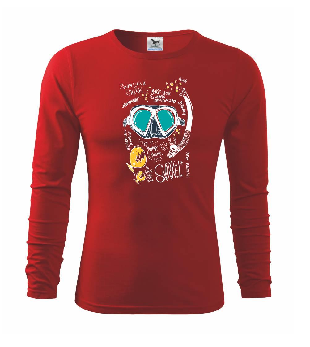  Potapačské okuliare text - Tričko s dlhým rukávom FIT-T long sleeve