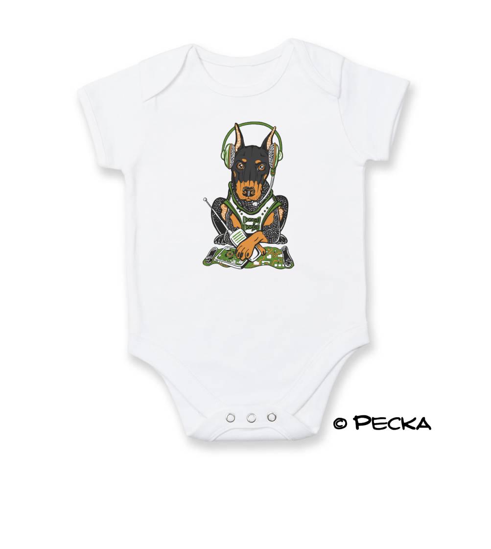 Bojový doberman (Pecka design) - Dojčenské body