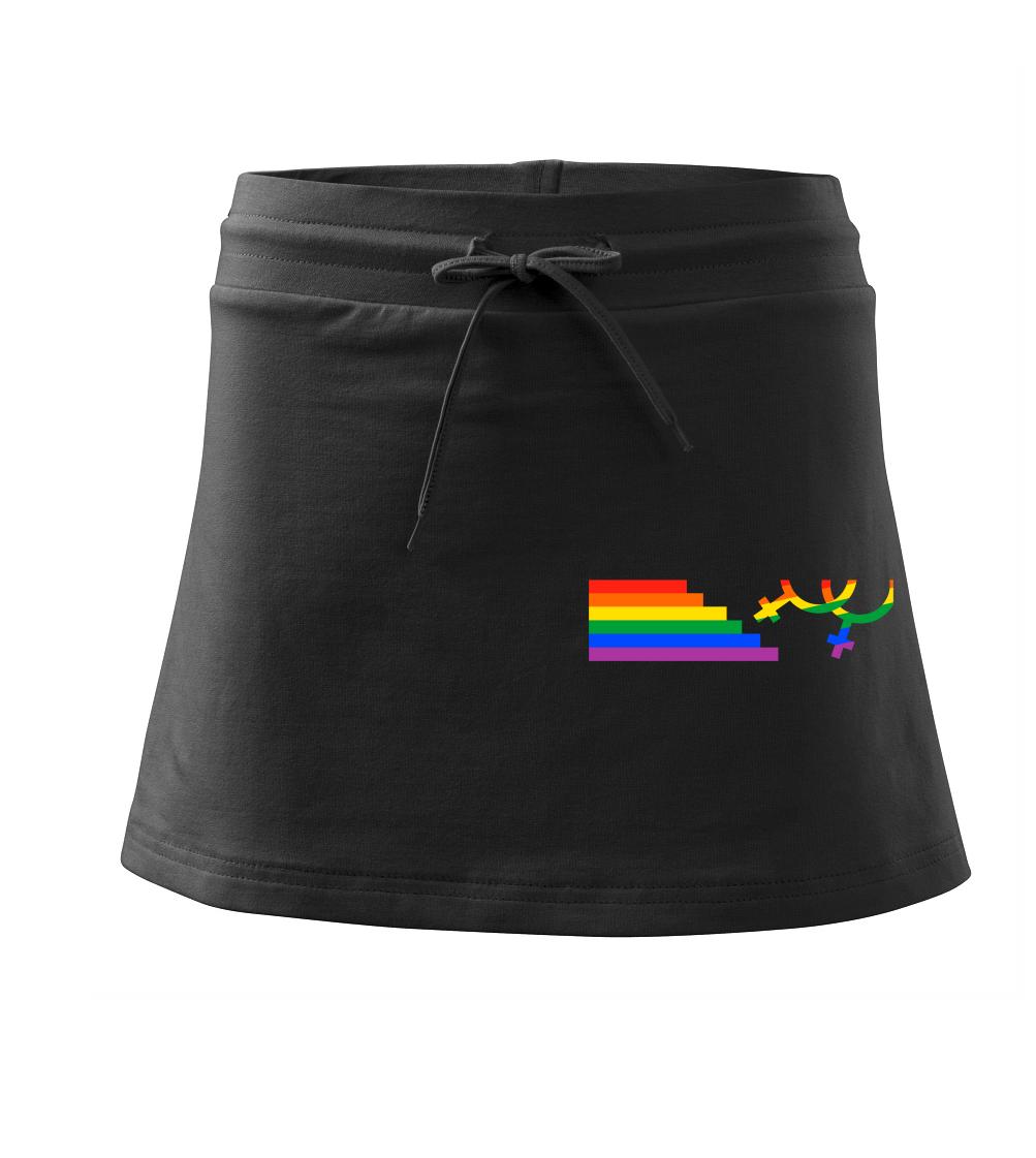 Lesby symbol dúha - Športová sukne - two in one