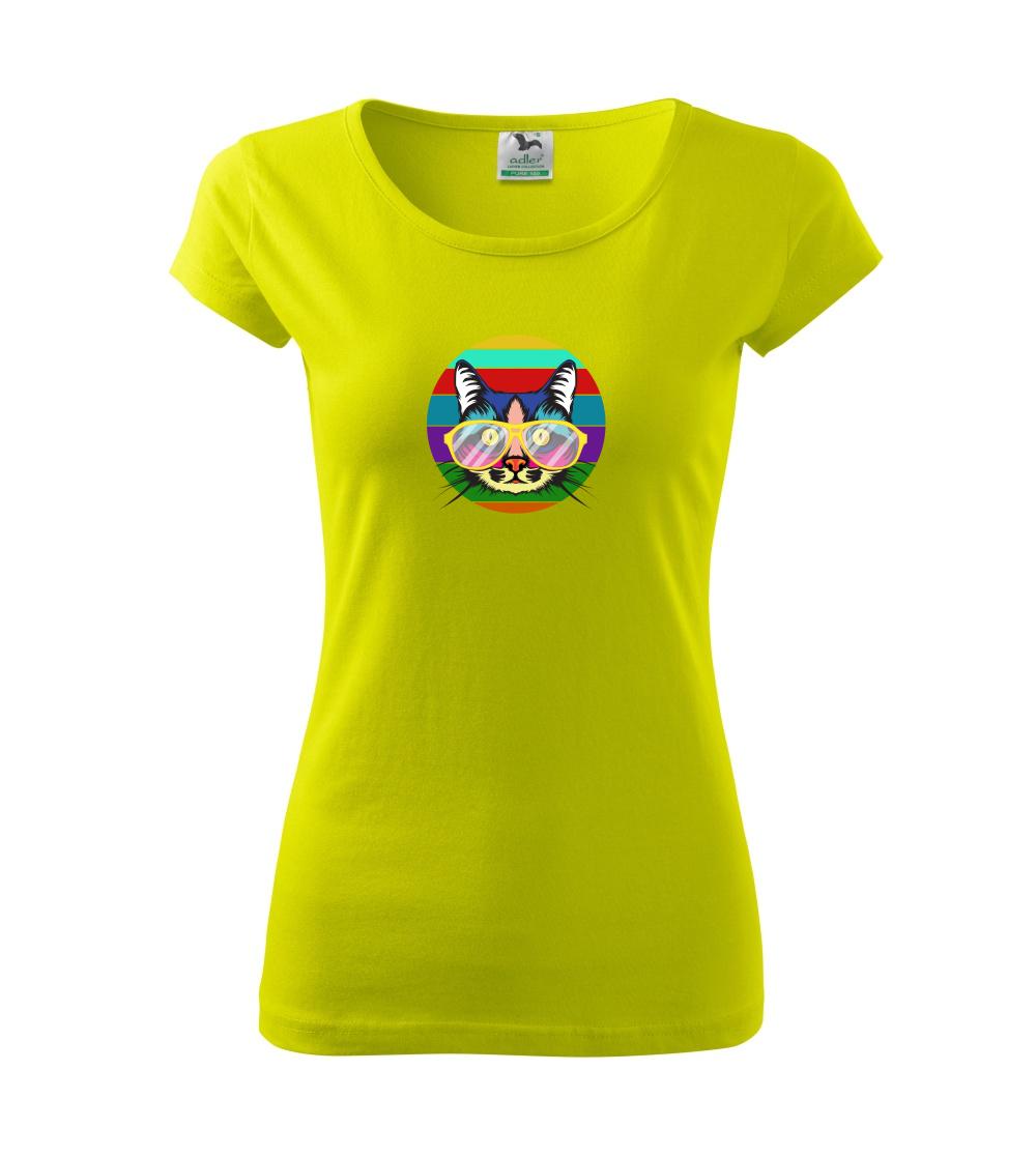 Mačka pri farebnom západe - Pure dámske tričko