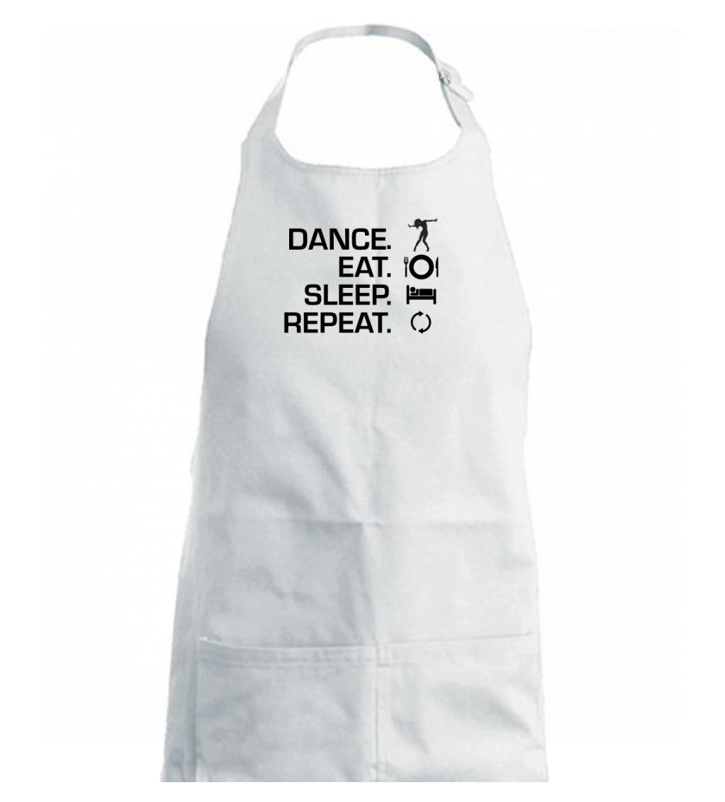 Dance eat sleep repeat - dievča - Detská zástera na varenie