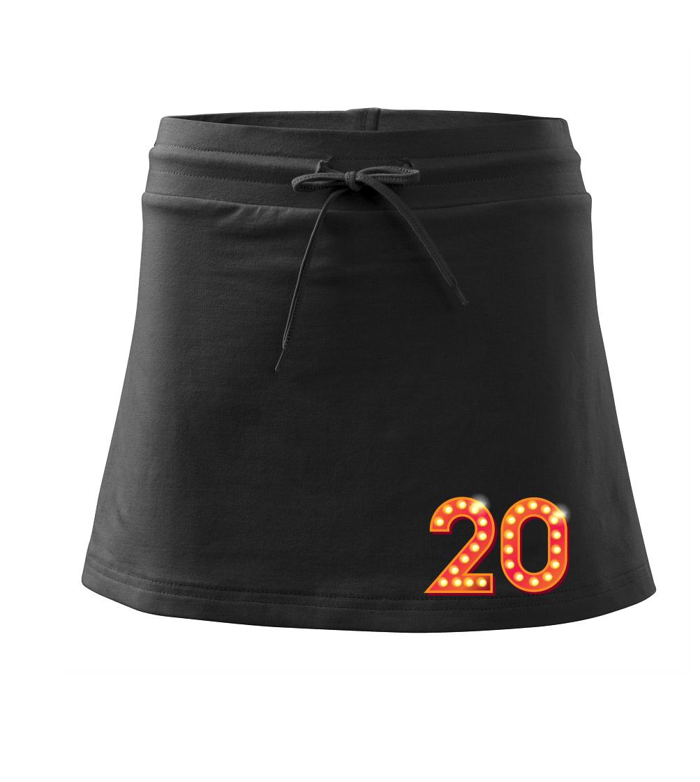 Čísla žiarovky 20 - Športová sukne - two in one