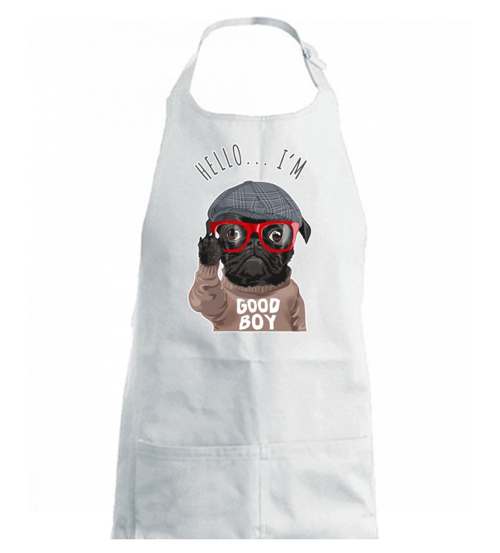 Mops - Hello I\'m Good boy - Detská zástera na varenie