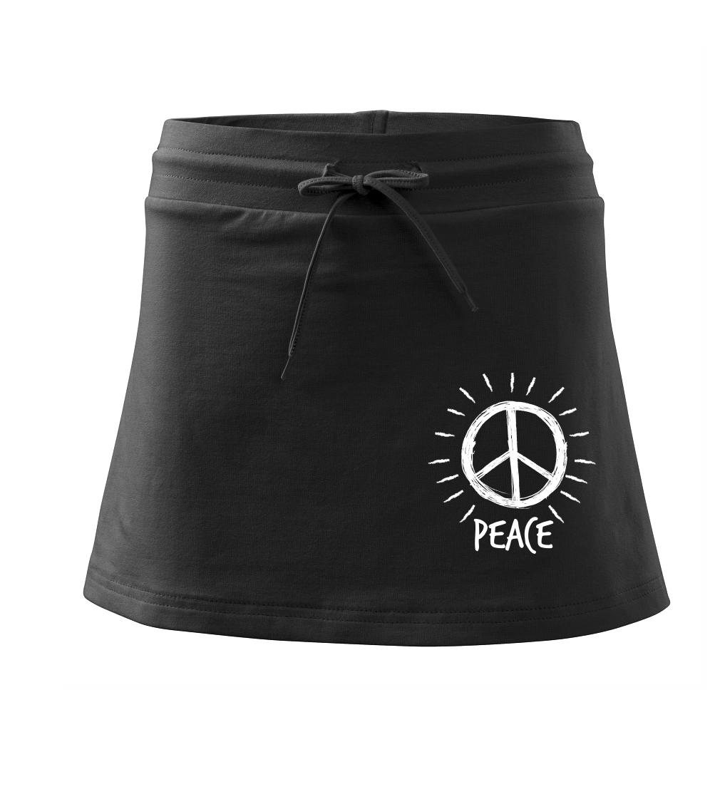 Peace symbol čiernobiely - Športová sukne - two in one