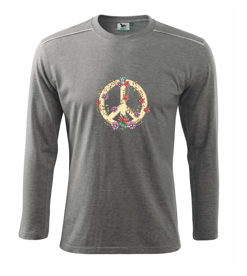Peace symbol pieskový - Tričko s dlhým rukávom Long Sleeve