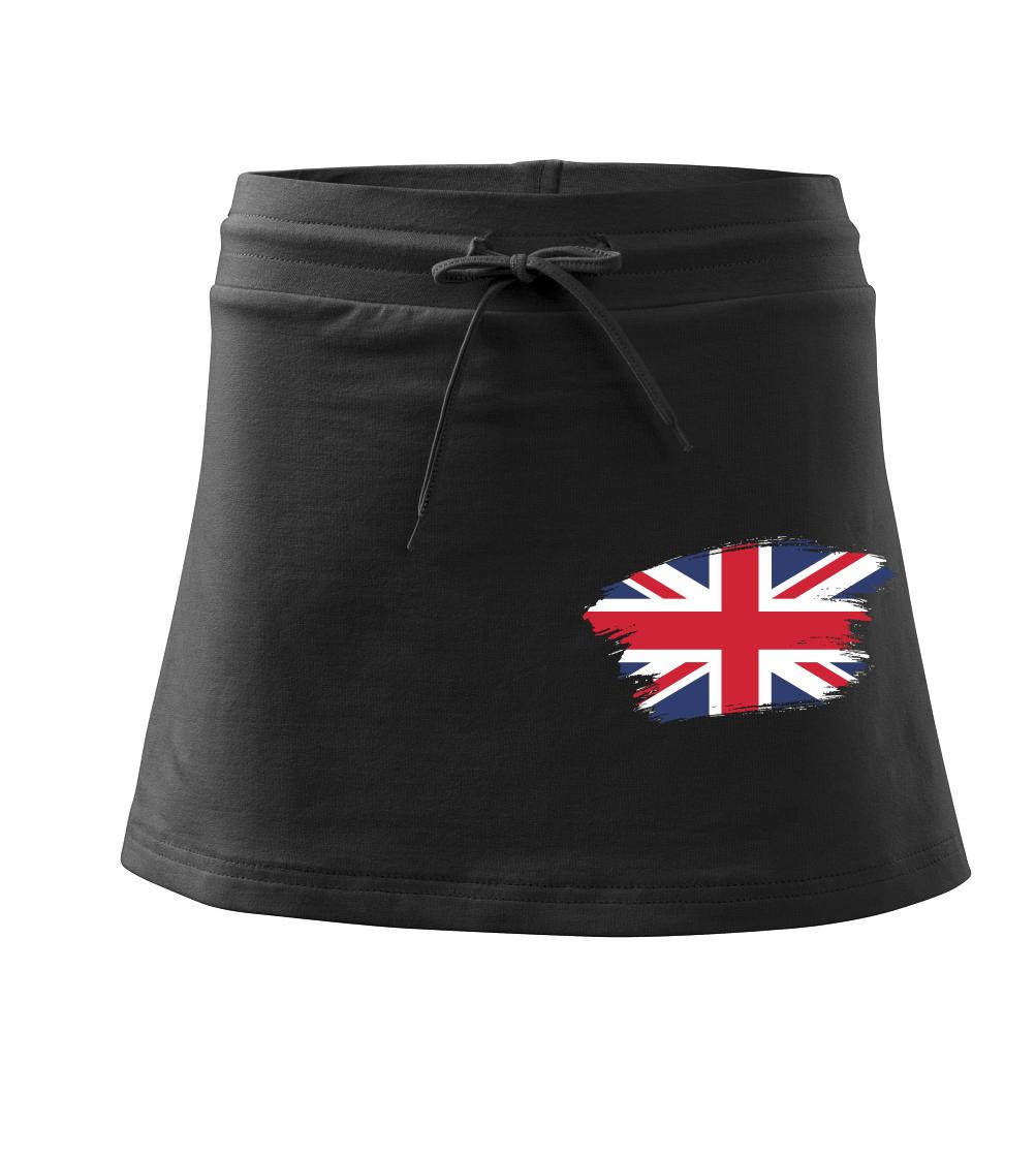 Britská vlajka roztrhaná - Športová sukne - two in one