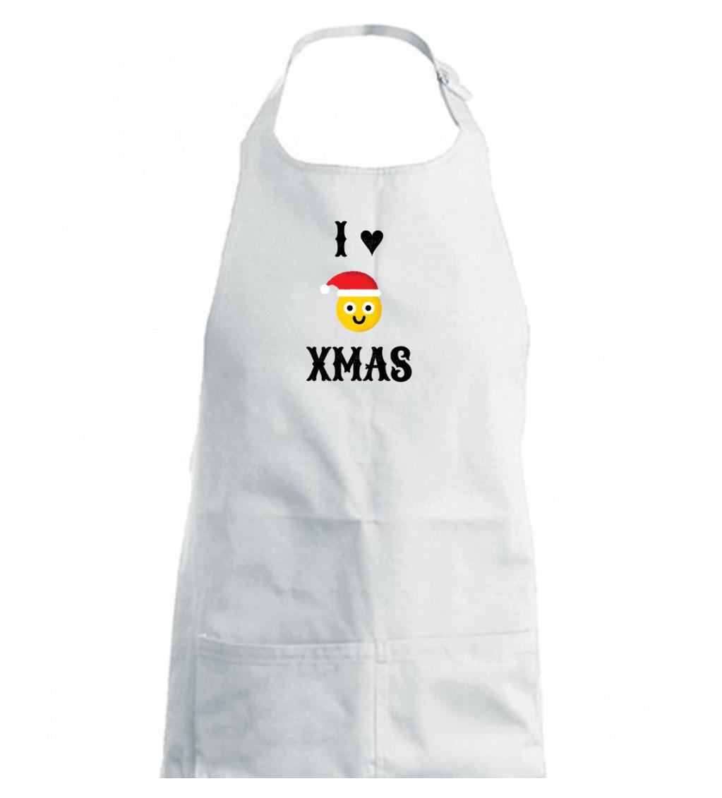 I love Xmas smajlik - Zástěra na vaření  