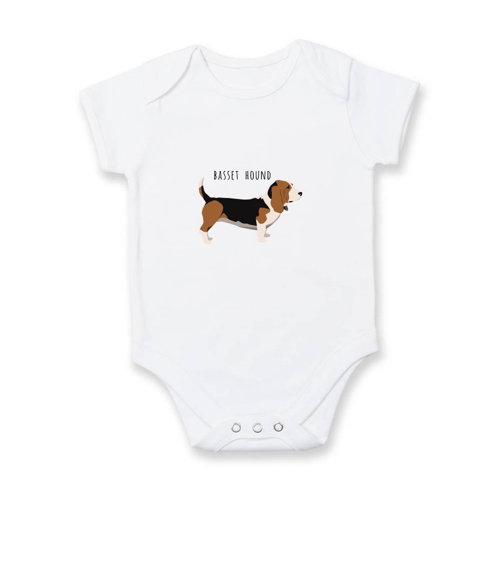 Basset hound pes s nápisom - Dojčenské body