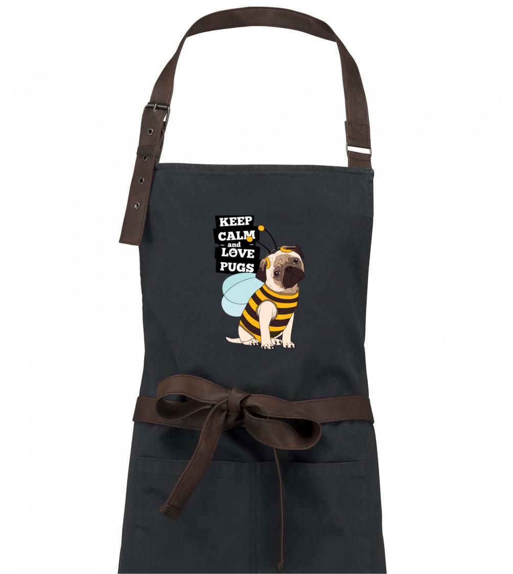 Keep calm and love pugs - Zástera Vintage