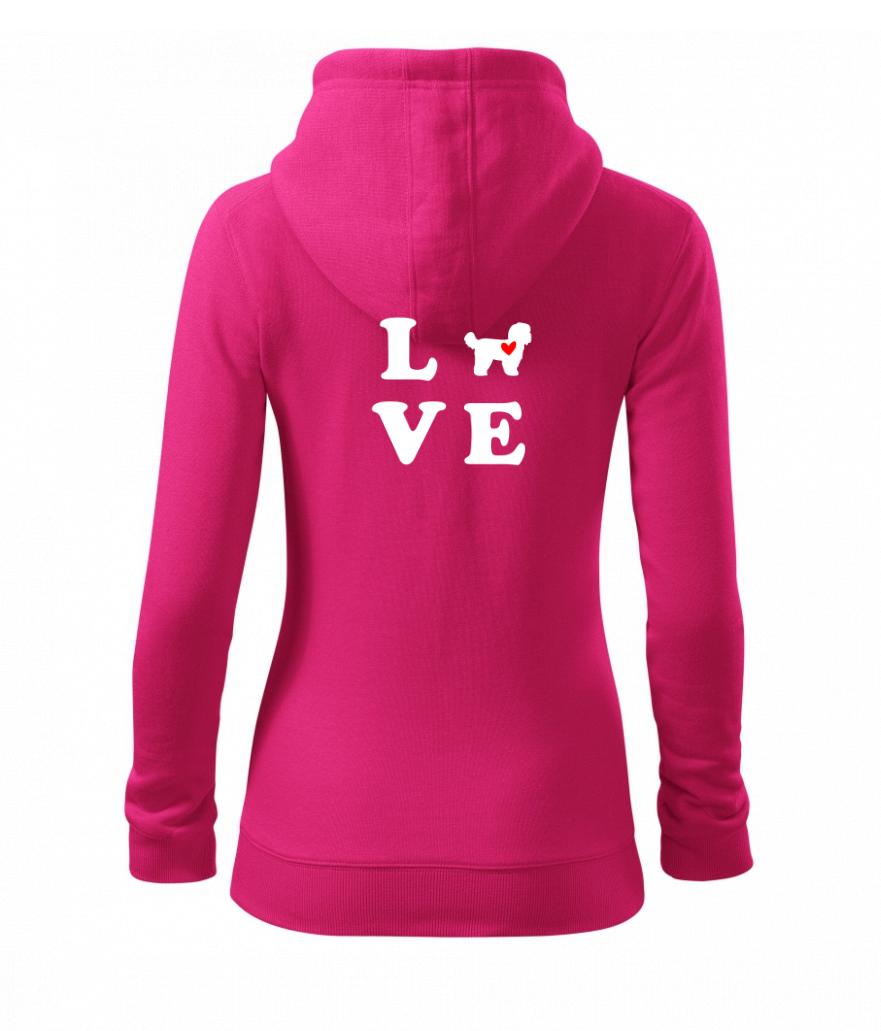 Shih Tzu love - Mikina dámska trendy zipper s kapucňou