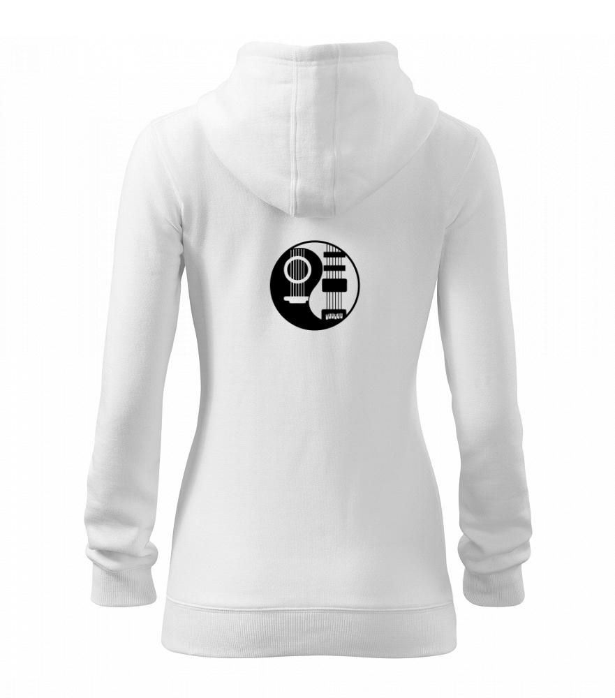 Kytary jin jang - Mikina dámska trendy zipper s kapucňou