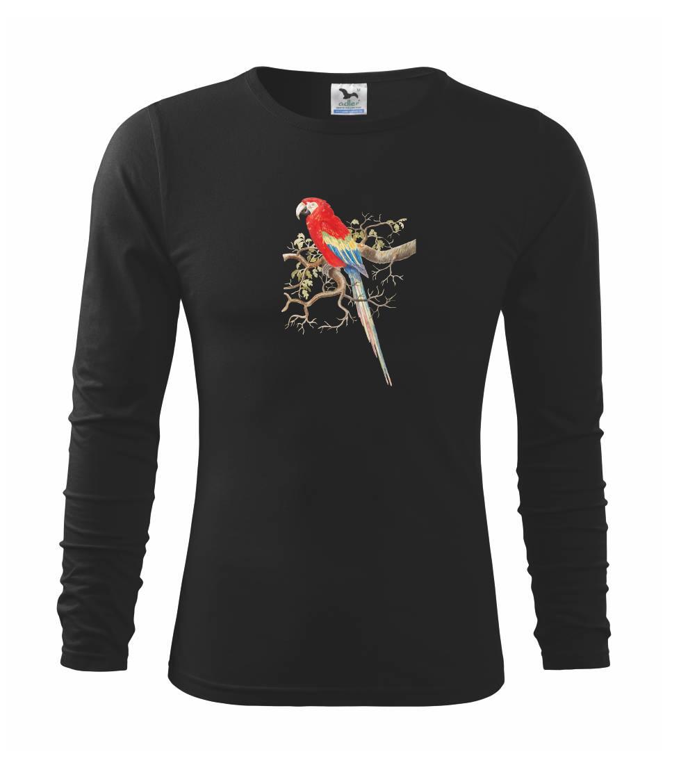 Papagáj  na listnatom strome - Tričko detské Long Sleeve