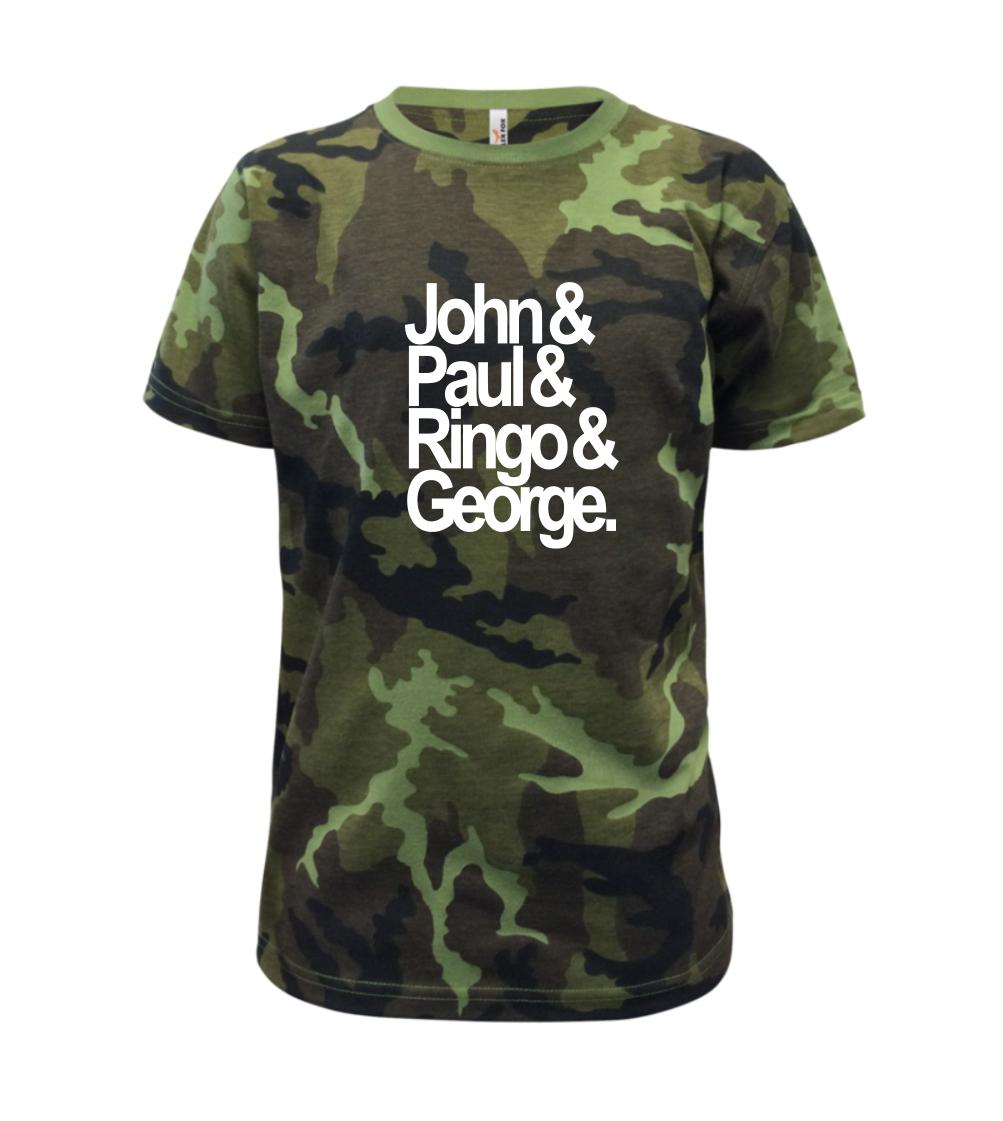John Paul Ringo George - Detské maskáčové tričko