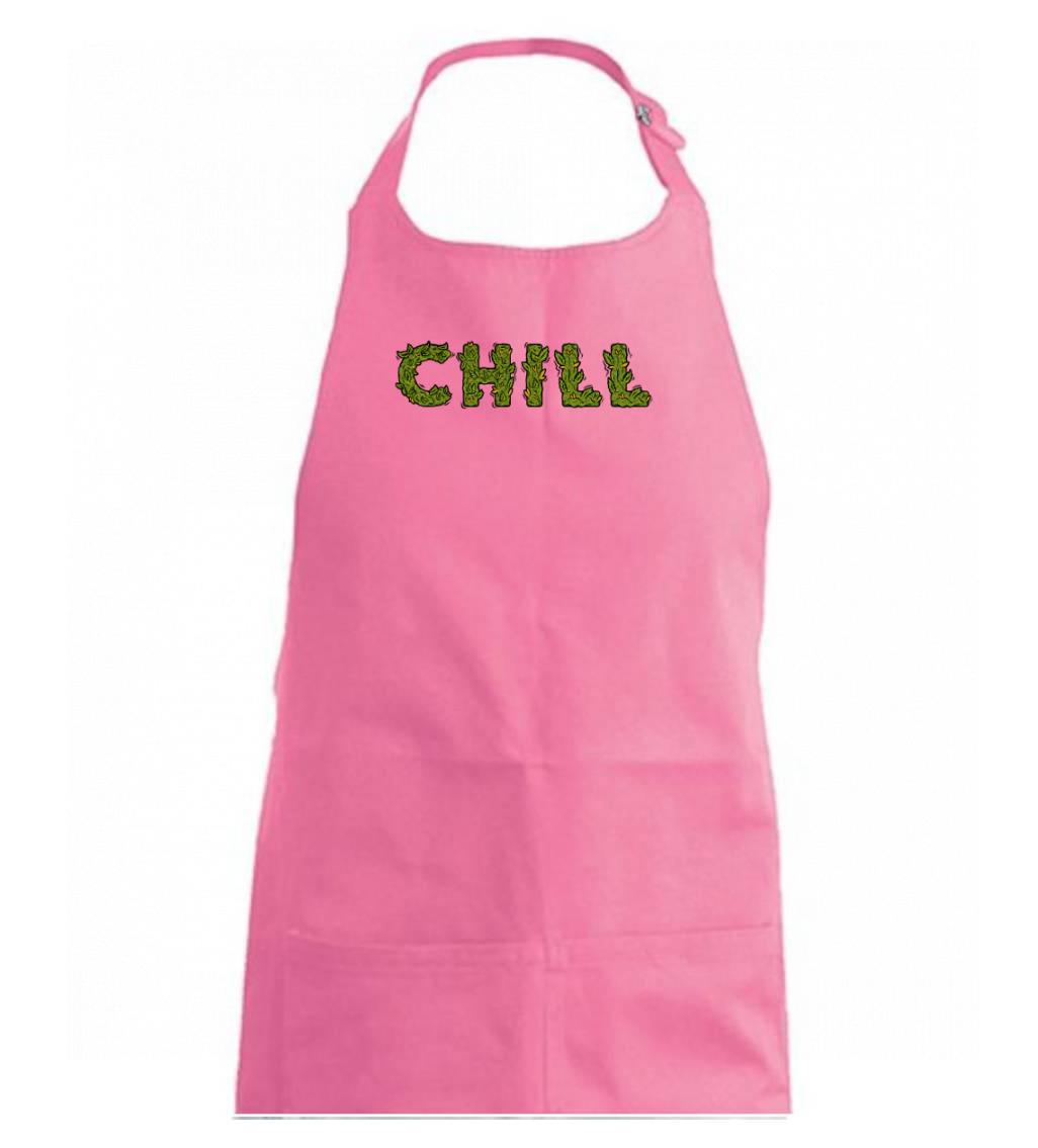 Konope nápis chill - Zástěra na vaření  