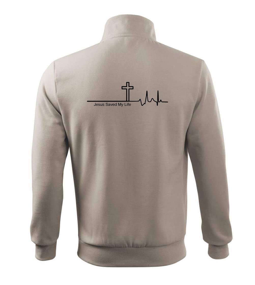Jesus Saved My Life kríž ekg - Mikina bez kapucne Adventure