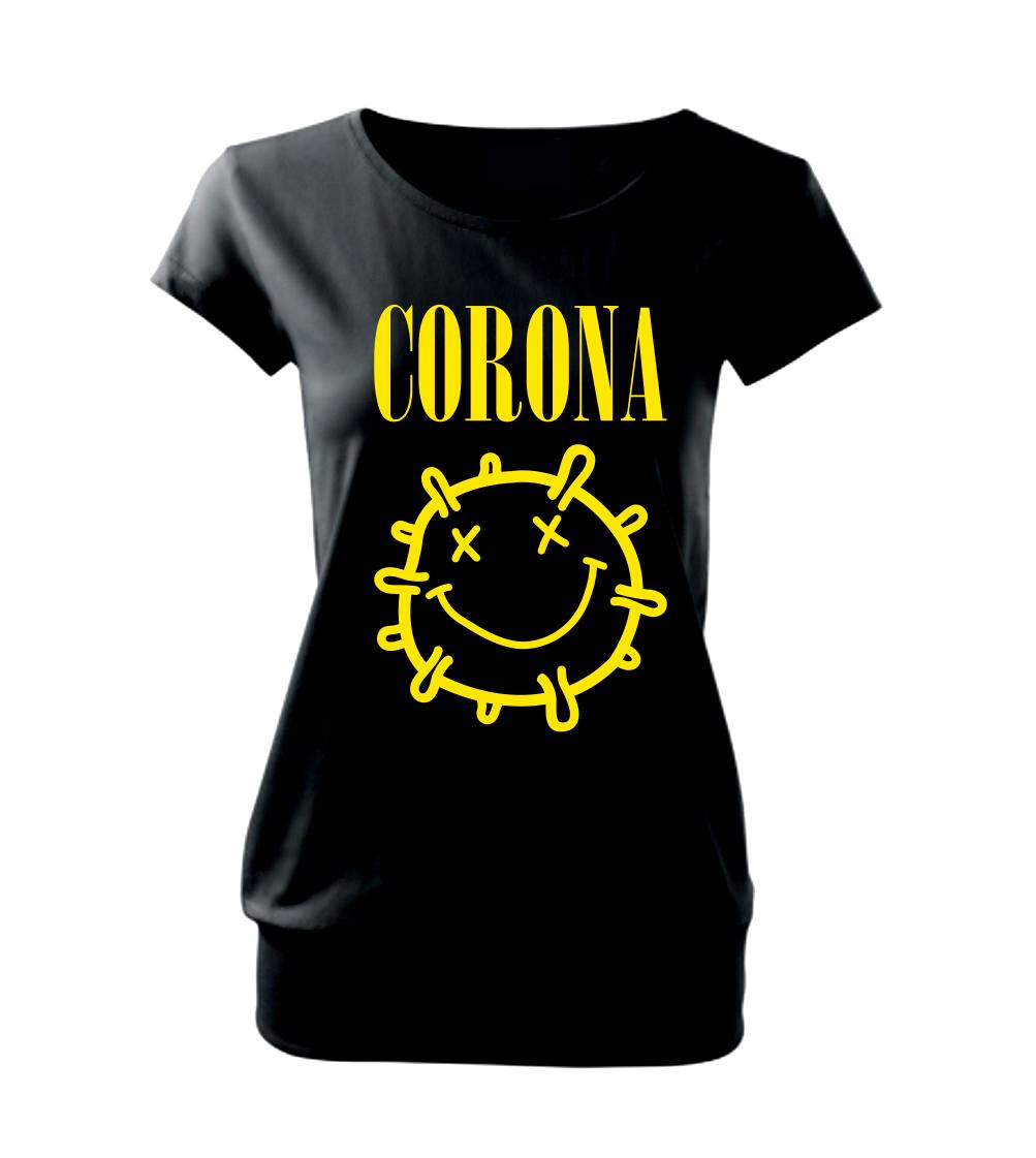 Corona žlté logo - Voľné tričko city