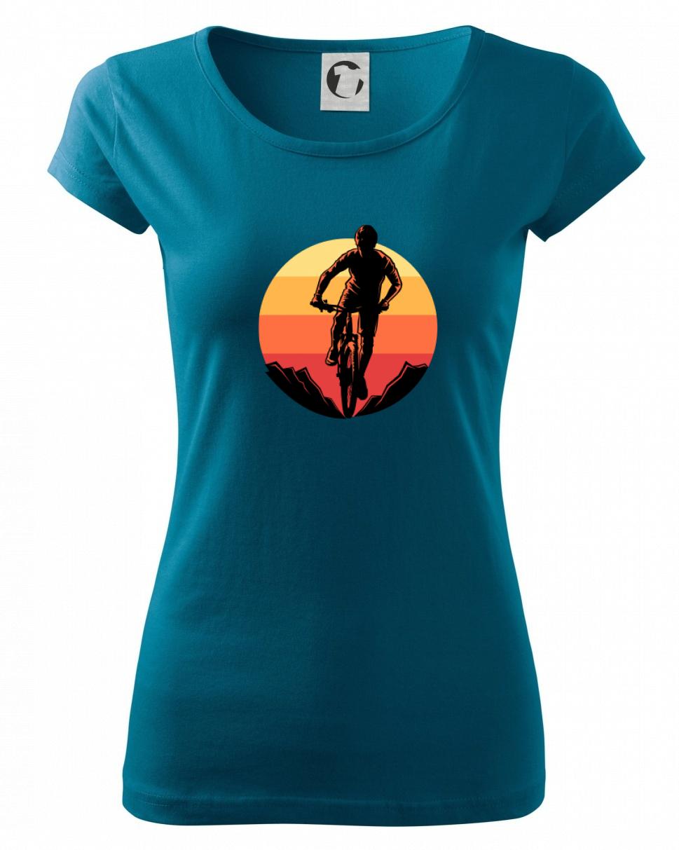 MTB cyklista a západ slnka - Pure dámske tričko