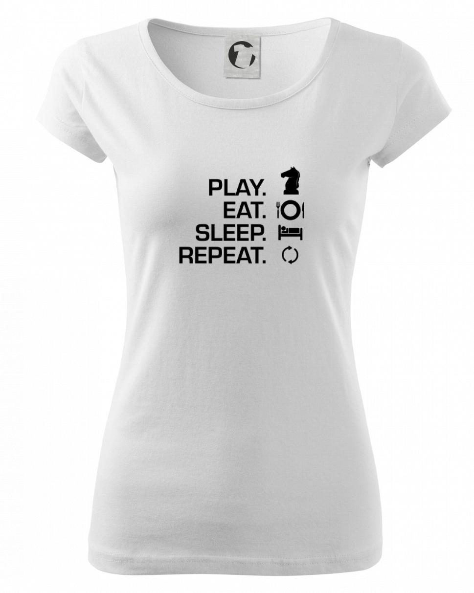 Eat sleep play - šach - Pure dámske tričko