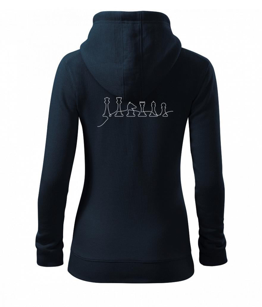 Šachy EKG figurky - Mikina dámska trendy zipper s kapucňou