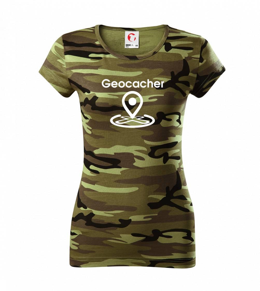 Geocacher maps - Dámske maskáčové tričko