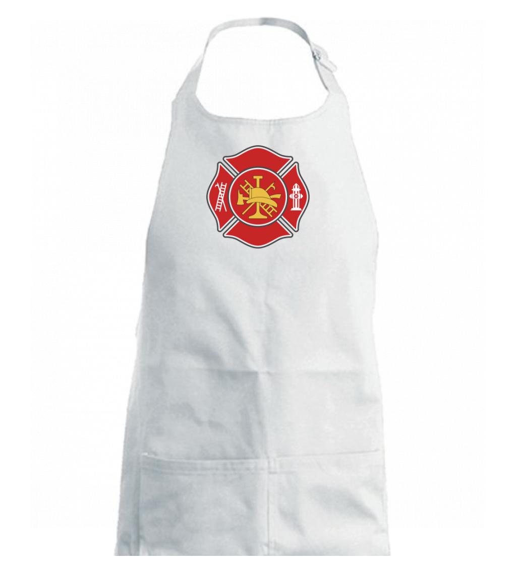Fire department logo červené - Detská zástera na varenie