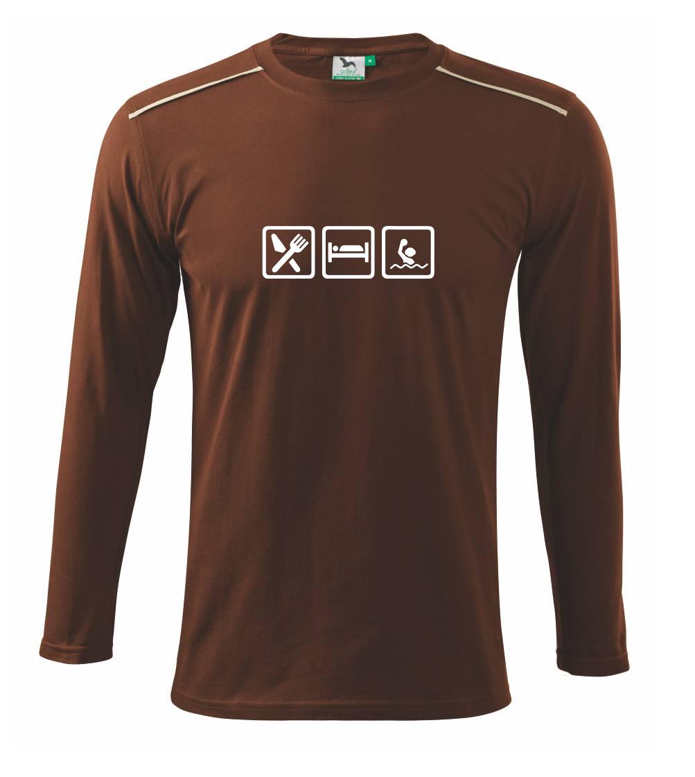 Eat sleep vodné pólo v rade - Tričko s dlhým rukávom Long Sleeve