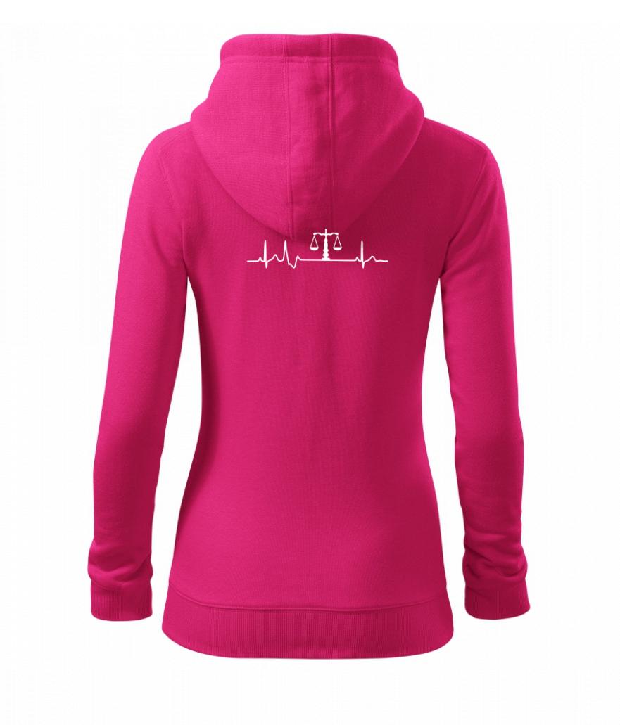 EKG sudca - Mikina dámska trendy zipper s kapucňou