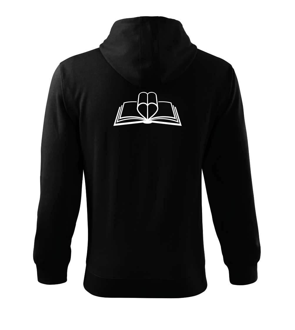 Kniha love - Mikina s kapucňou na zips trendy zipper