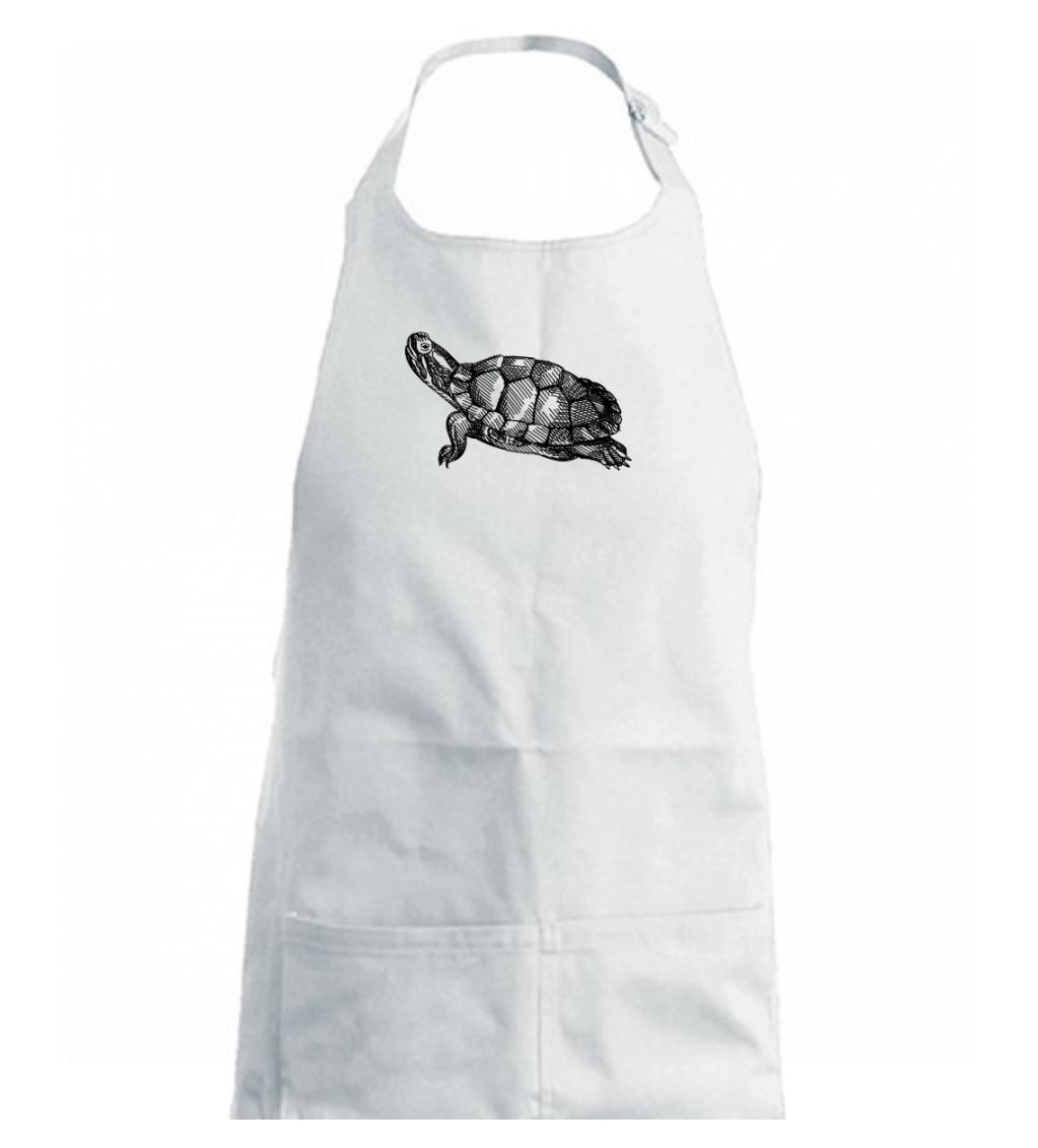 Ceruzkou kreslená korytnačka - Detská zástera na varenie
