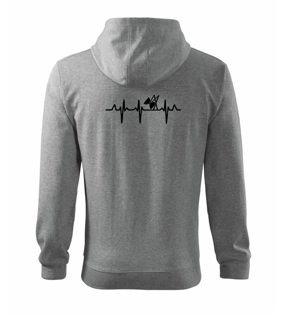 EKG diabolo - Mikina s kapucňou na zips trendy zipper