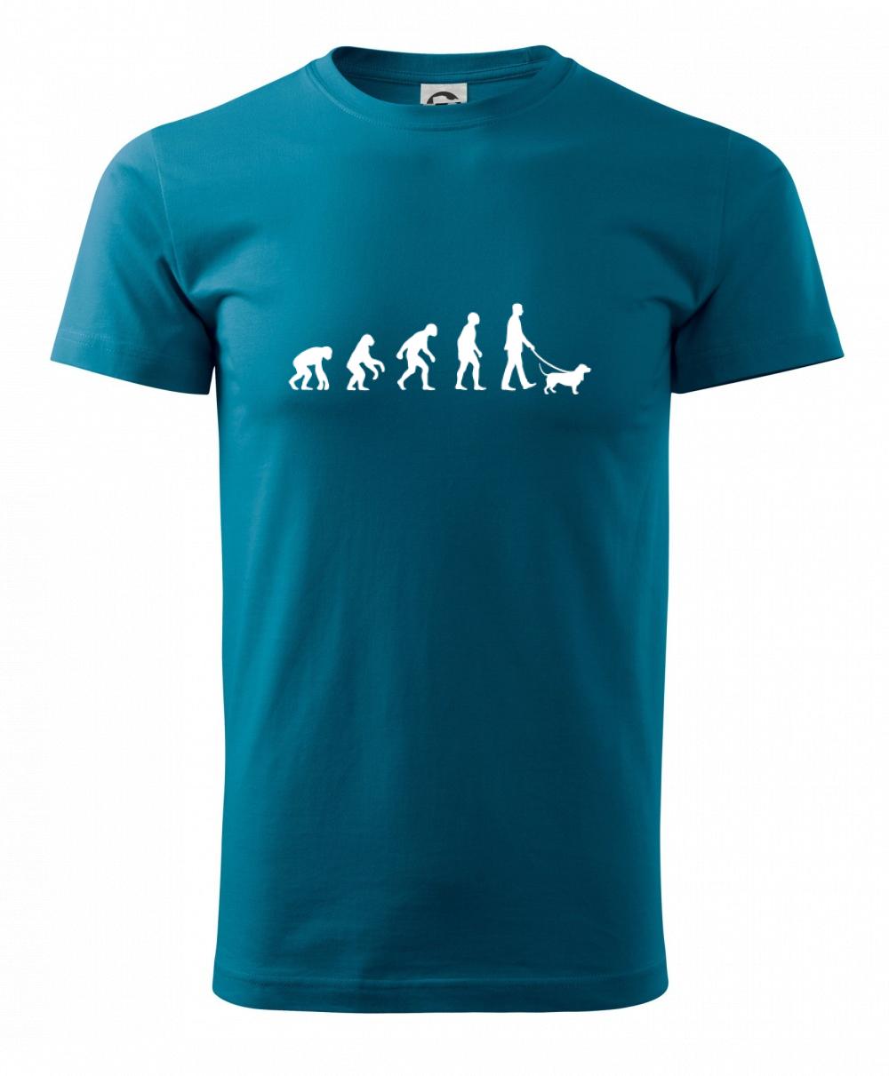 Evolúcia pes baset (muž-žena) - Heavy new - tričko pánske