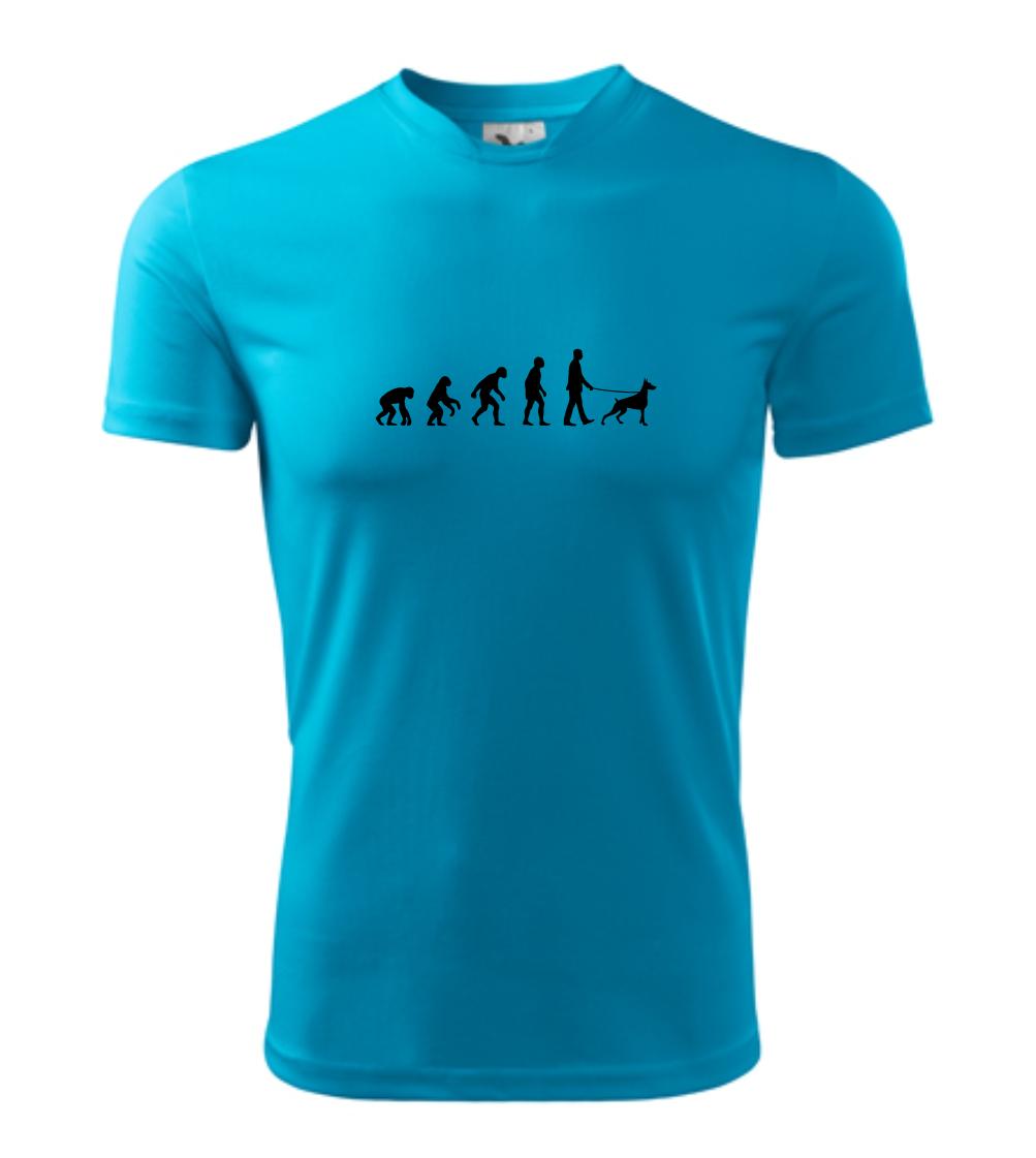 Evolúcia pes doberman (muž-žena) - Pánske tričko Fantasy športové