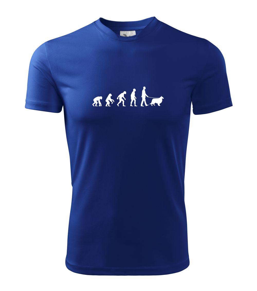 Evolúcia pes Šeltia (muž-žena) - Pánske tričko Fantasy športové