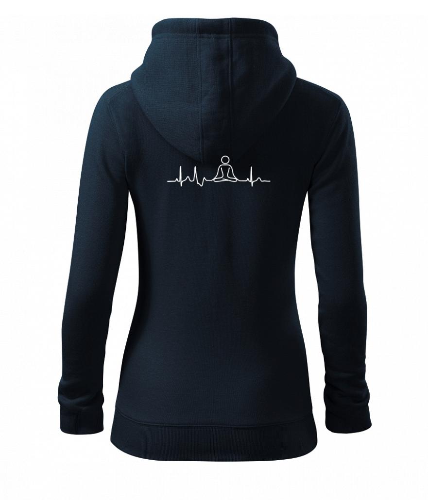 Ekg yoga - Mikina dámska trendy zipper s kapucňou