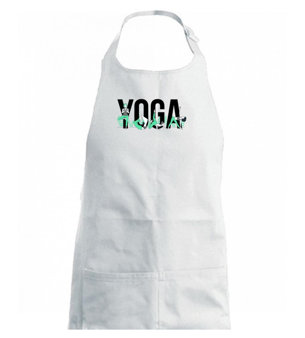 Yoga nápis farebný - Detská zástera na varenie