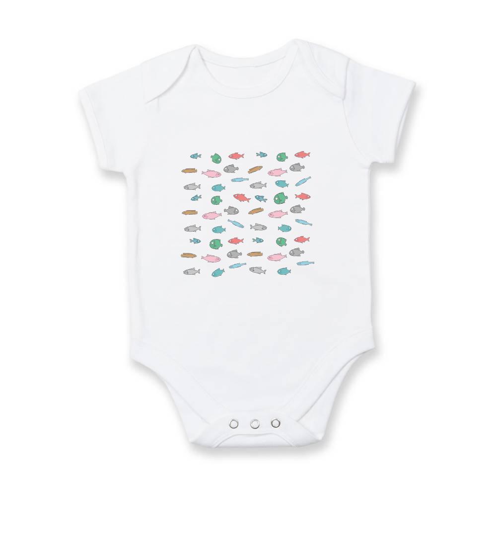 Tričko plné rýb - Dojčenské body