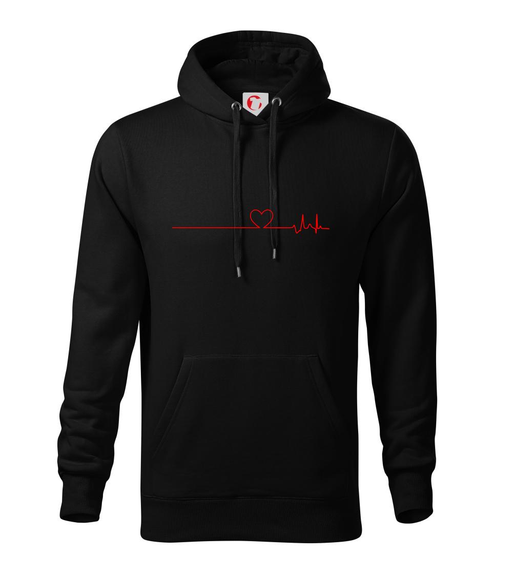Poker EKG srdce červené - Mikina s kapucňou hooded sweater